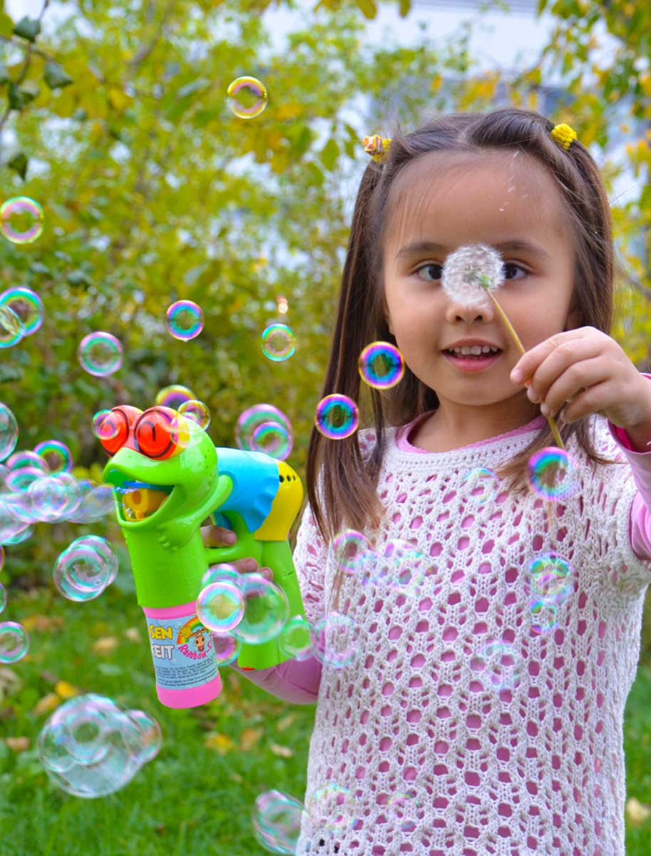 Kostümzubehör Seifenblasenpistole Frosch mit Licht und Musik Kinder grün