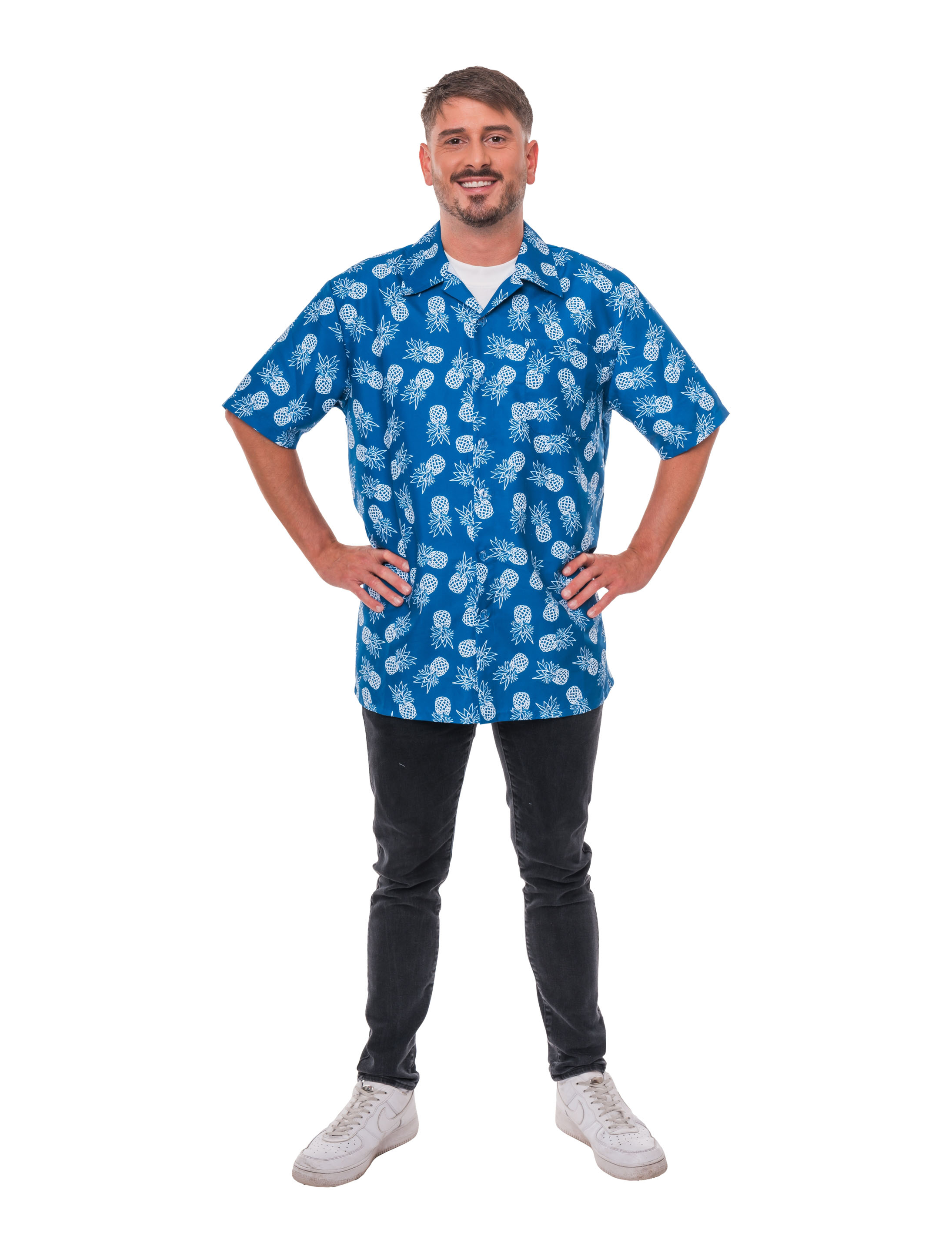 Hemd Ananas Herren blau 5XL