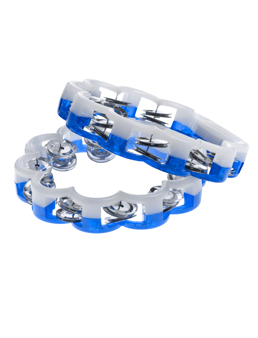 Kostümzubehör Tambourin blinkend blau/weiß