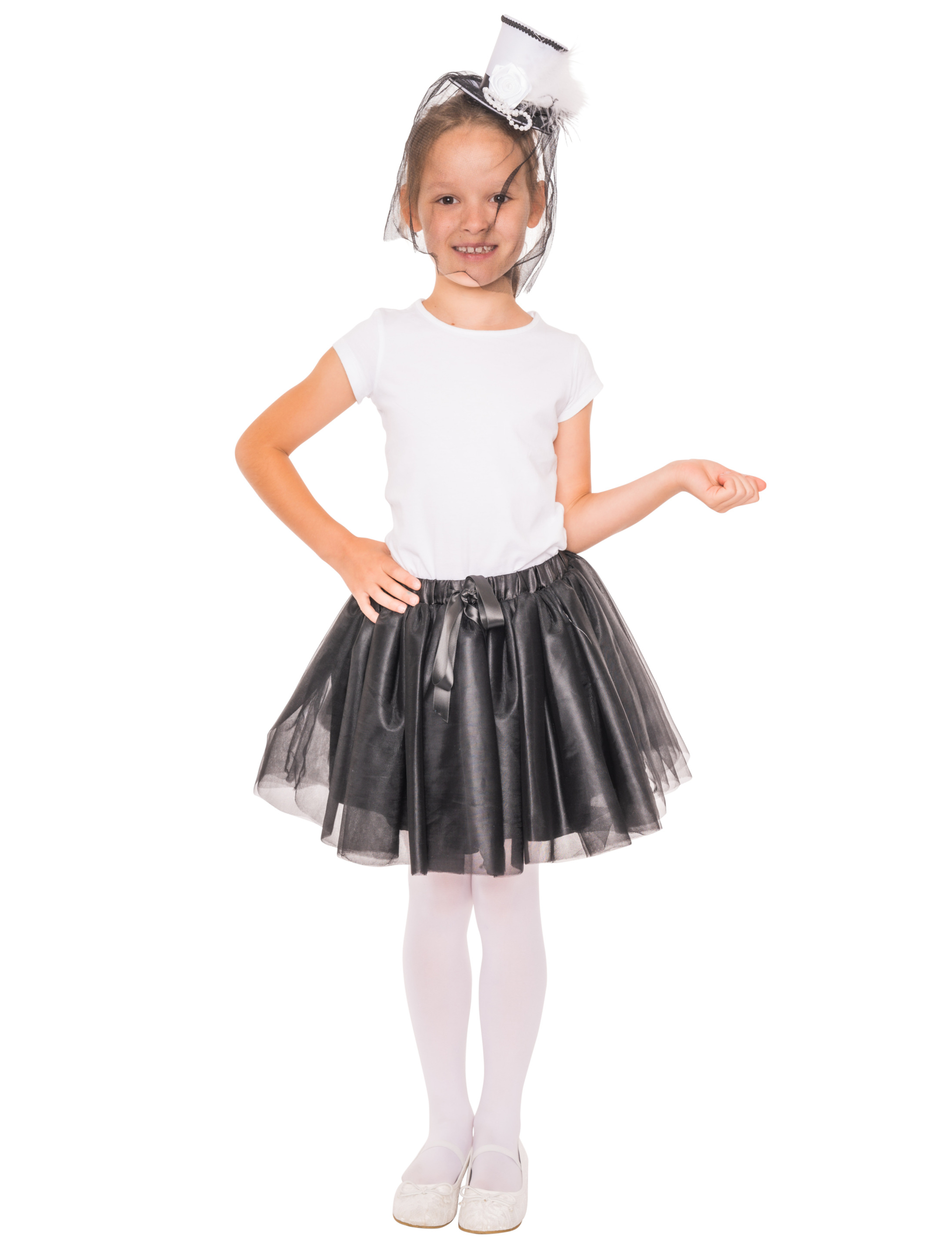 Tüllrock Mädchen schwarz one size