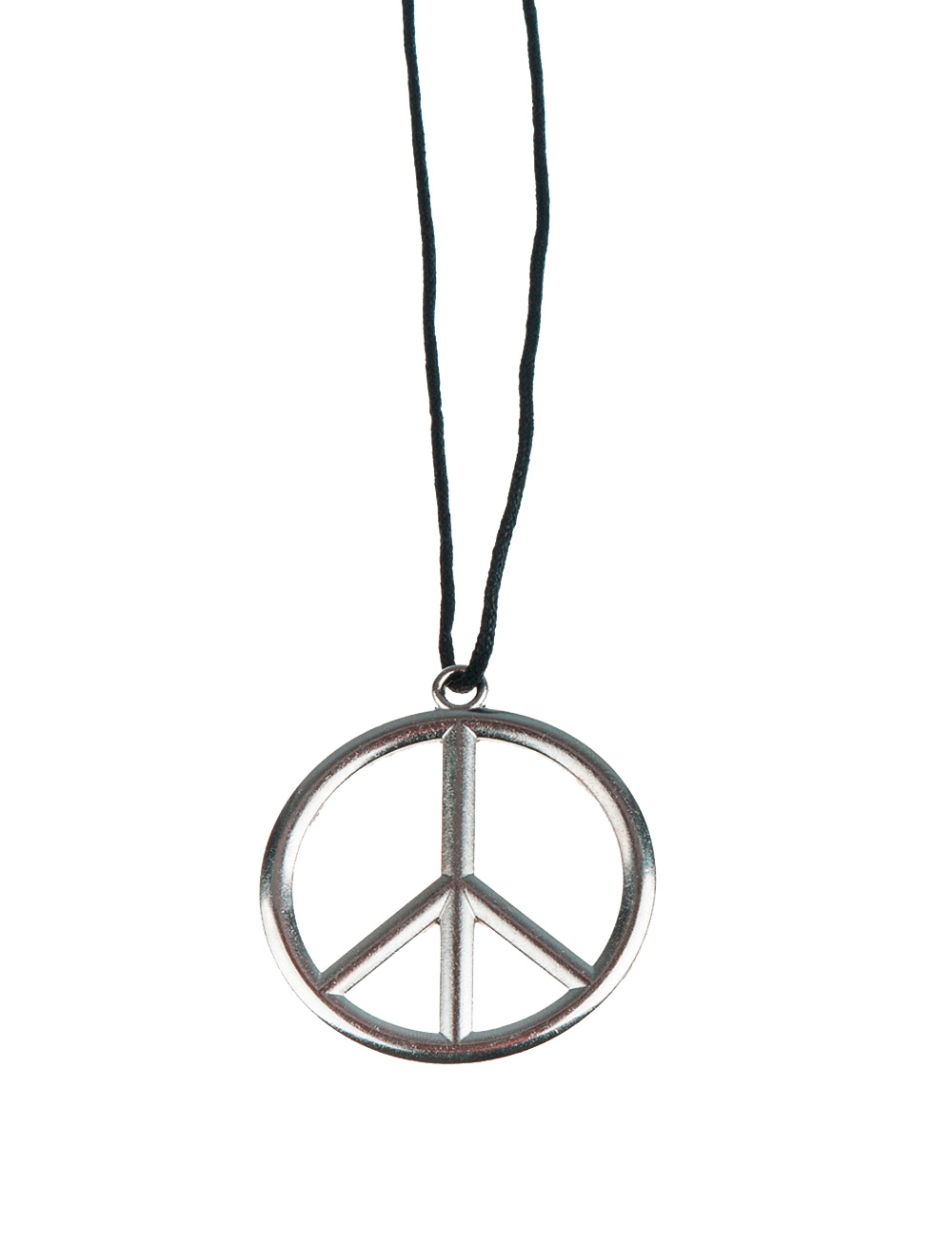 Kostümzubehör Halskette mit Peacezeichen silber