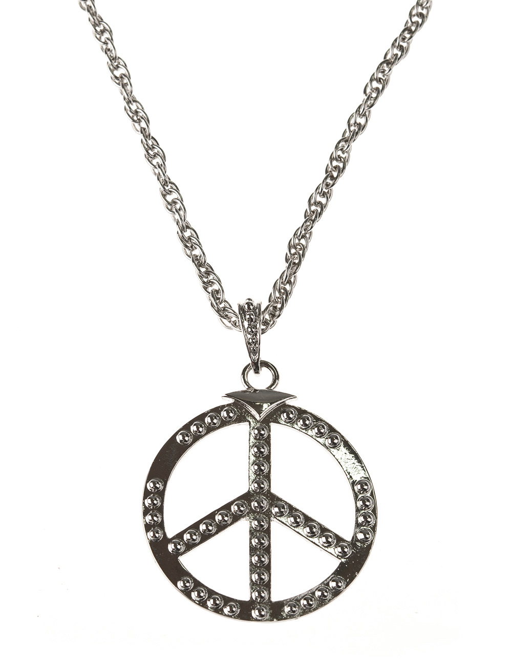Kostümzubehör Halskette mit Peacezeichen silber