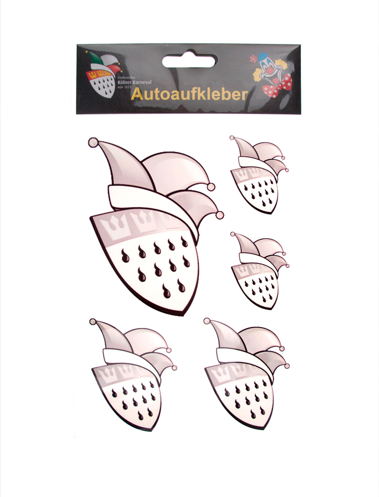 Kostümzubehör Autoaufkleber FK Logo silber 7,5x10cm