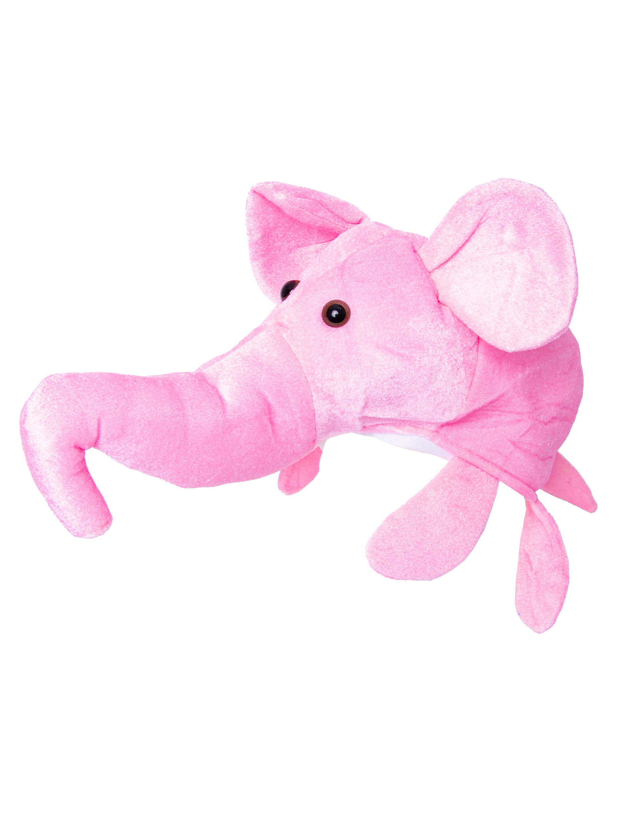 Kostümzubehör Mütze Plüsch Elefant pink