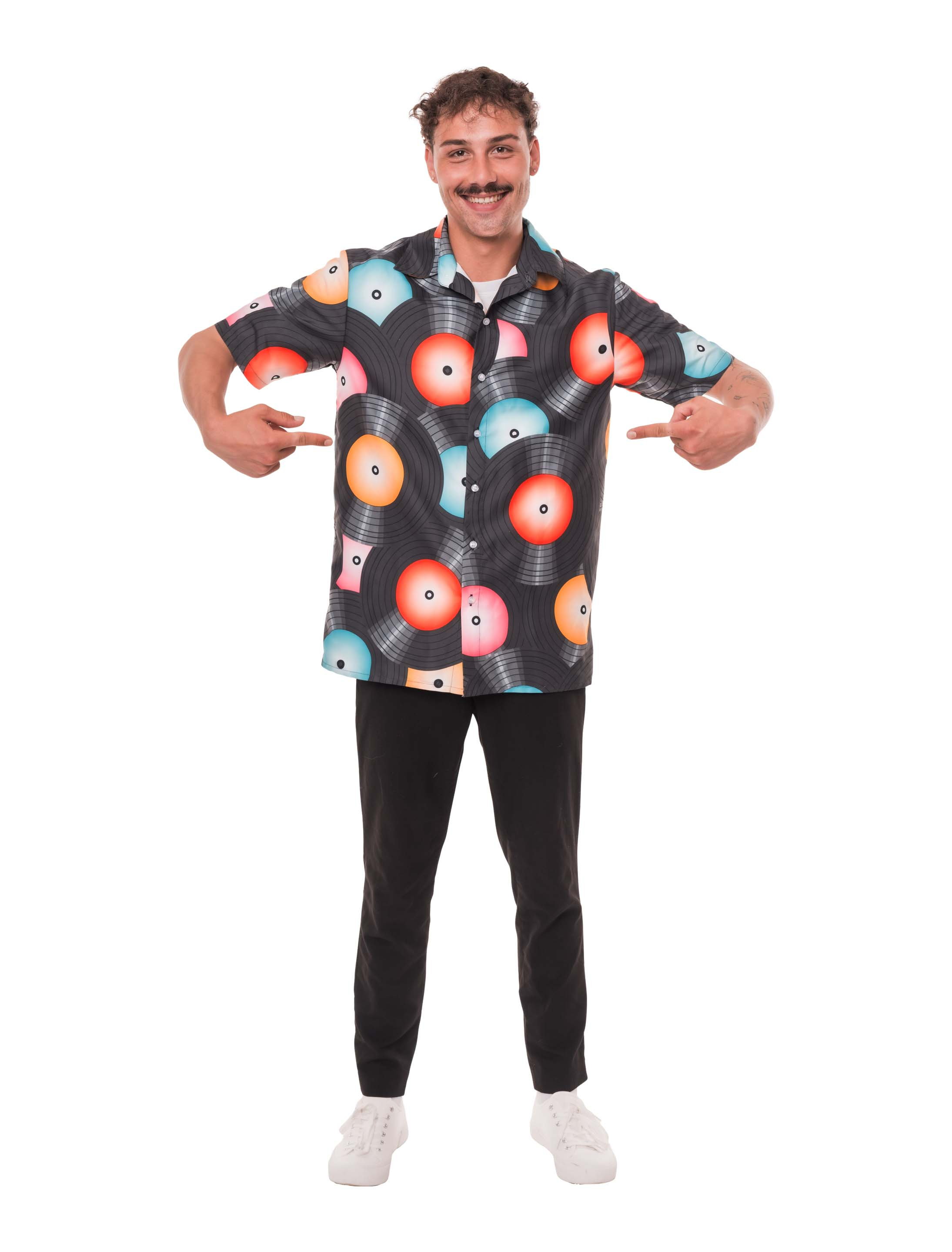 Hemd Schallplatte Herren bunt 2XL/3XL Farbe: bunt