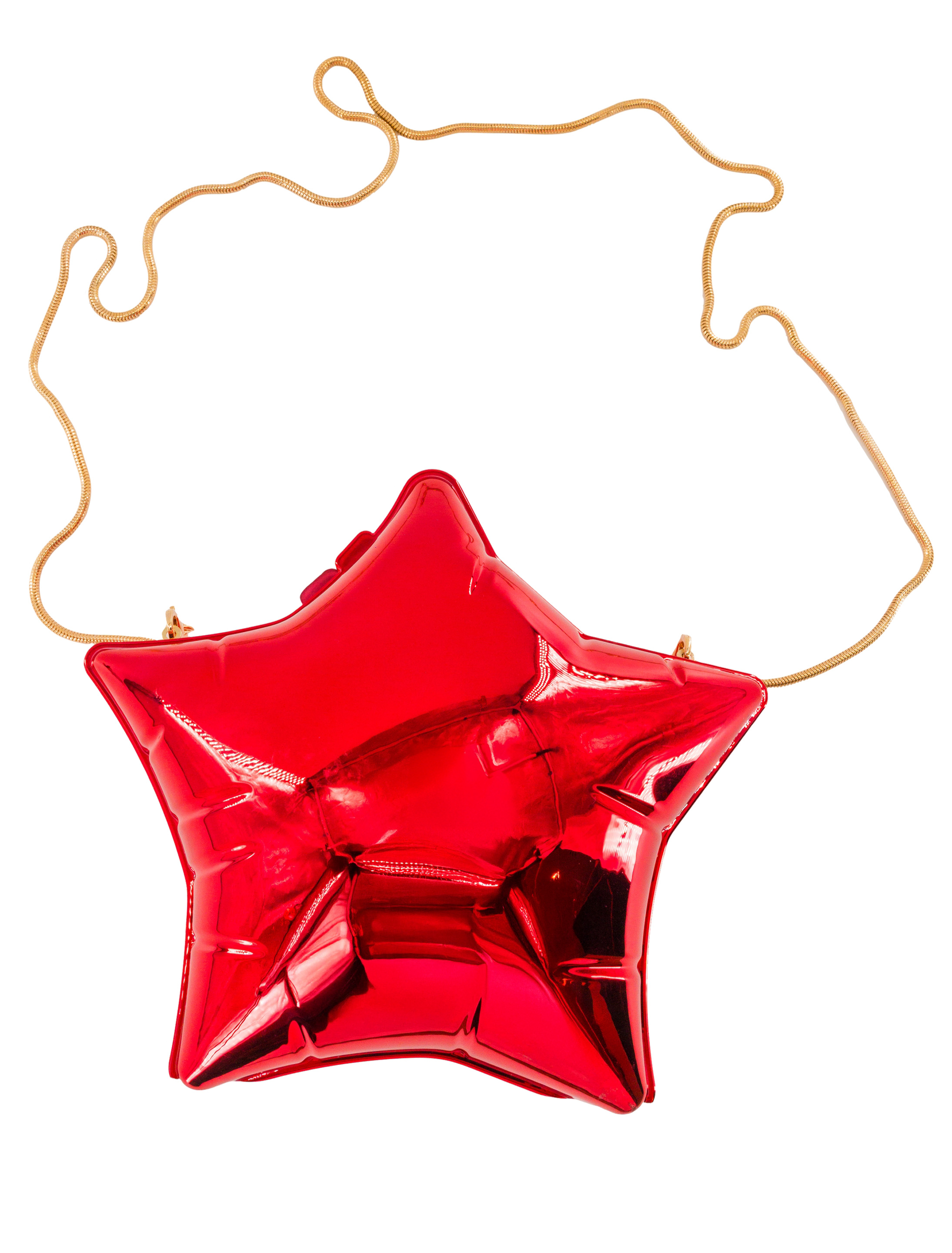 Kostümzubehör Tasche Stern Metallic rot