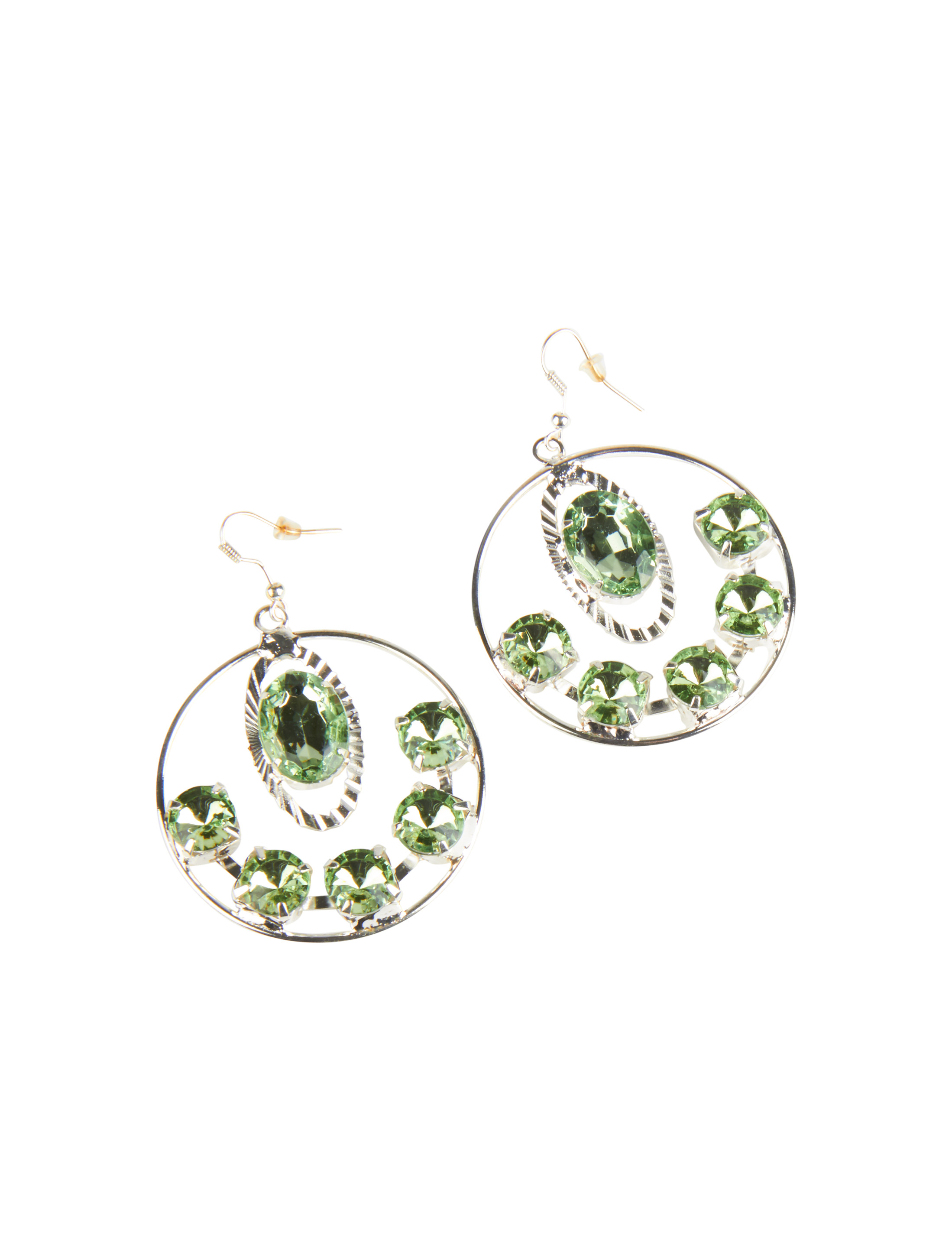 Kostümzubehör Ohrringe 6 Steinchen grün