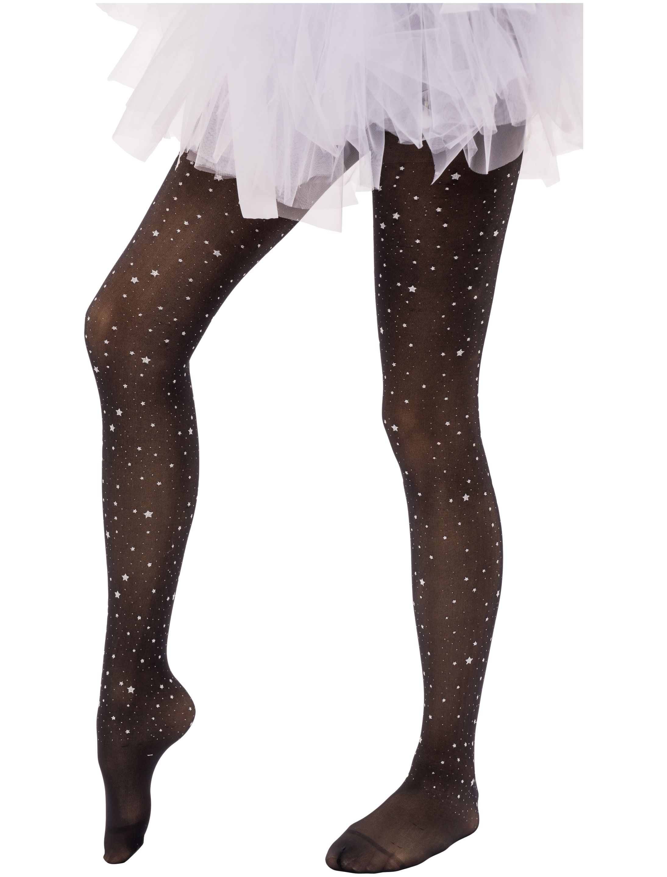 Kostümzubehör Strumpfhose mit Sternen Damen schwarz L/XL