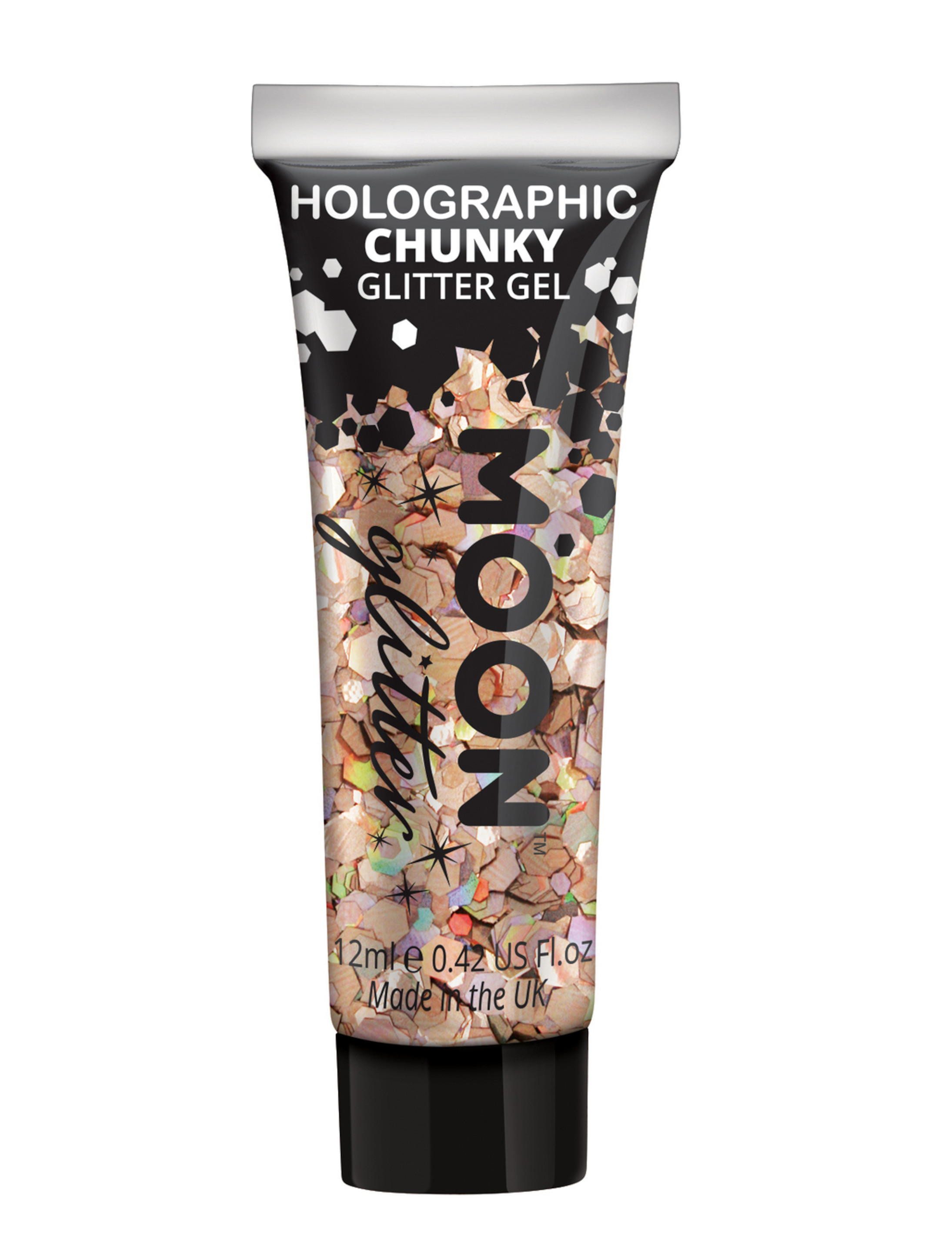 Glitzergel Chunky Holographic 12ml rosegold Schminke für Karneval & Fasching