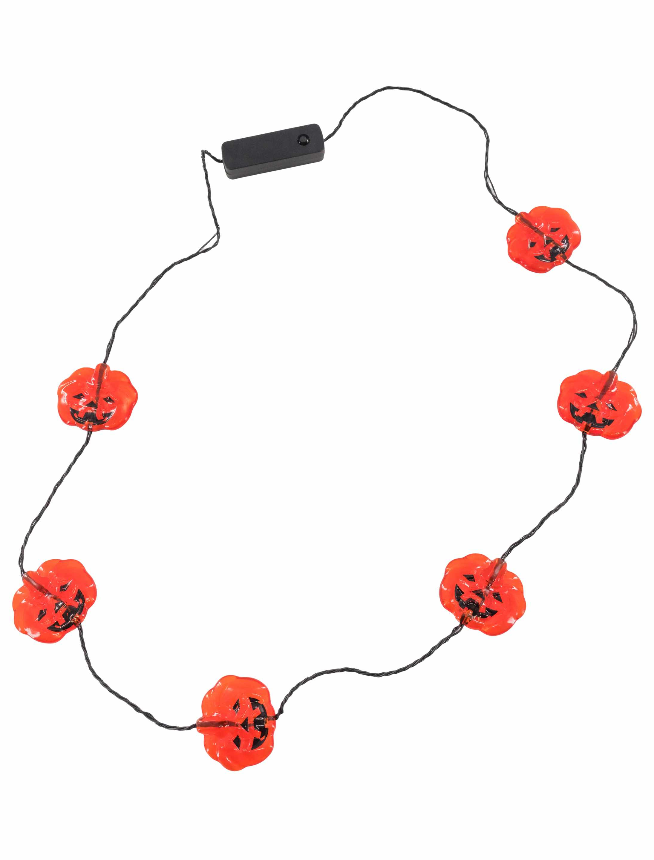 Kostümzubehör LED Halskette Kürbis orange