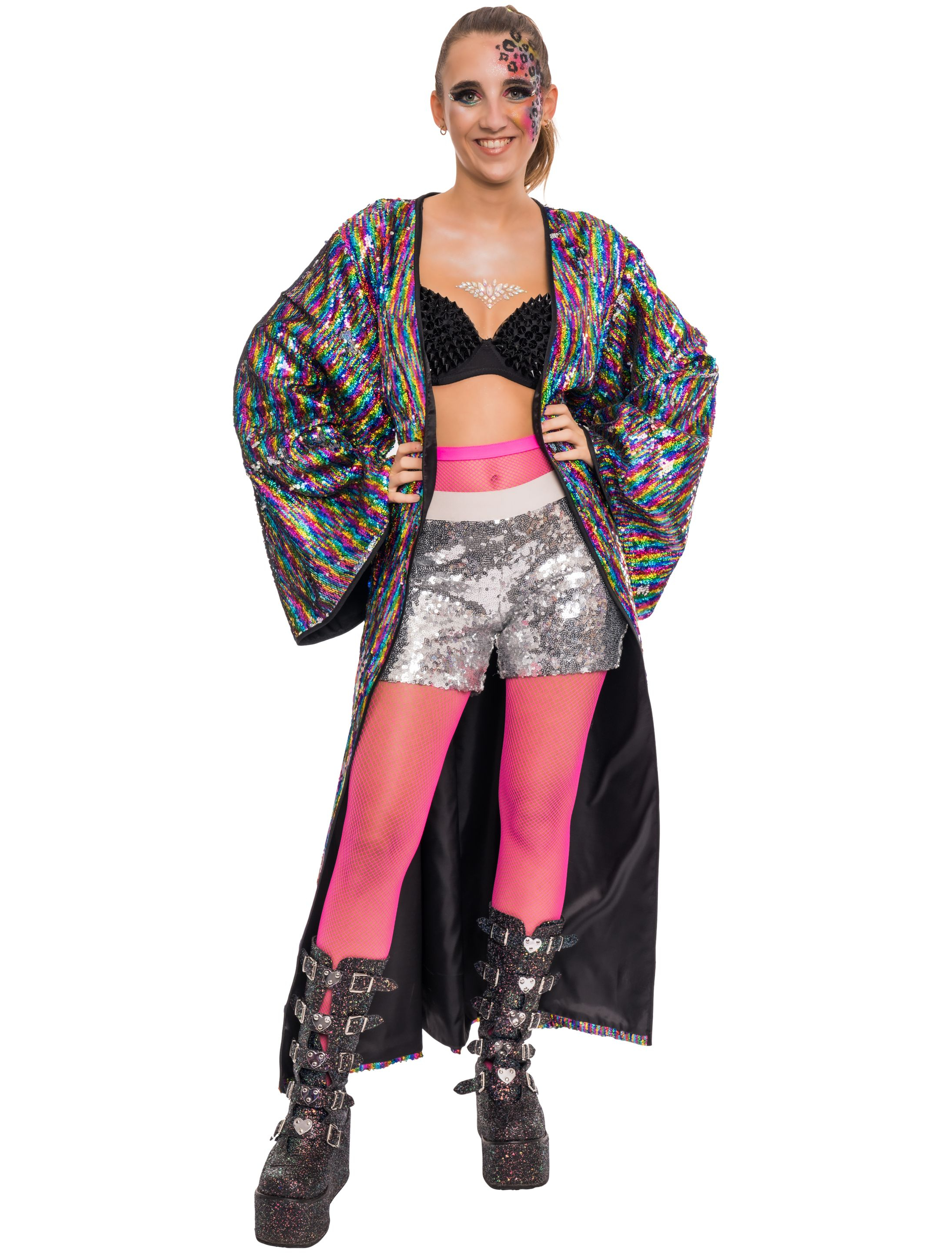 Mantel Pailletten Damen bunt L/XL Farbe: bunt