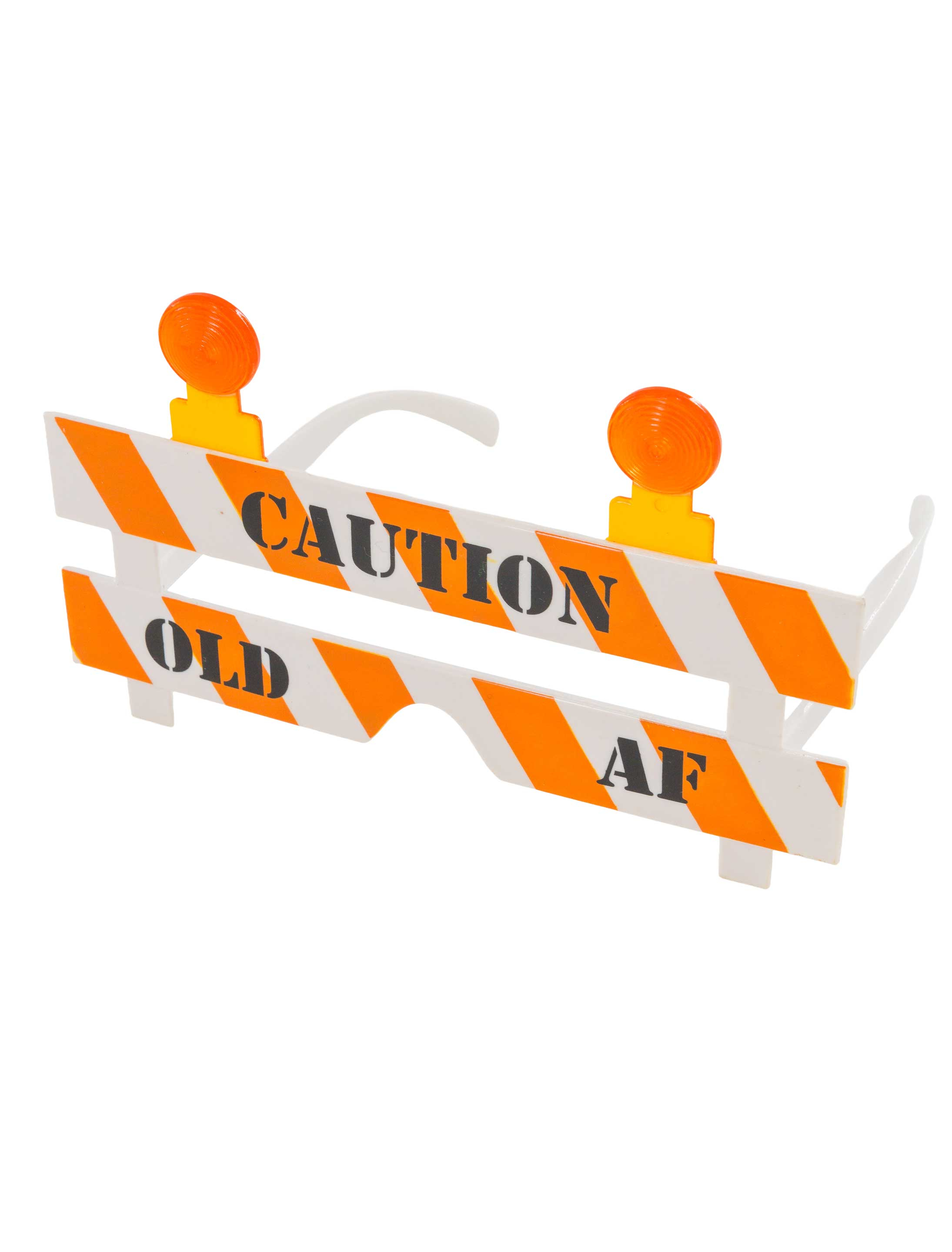 Kostümzubehör Brille 'CAUTION OLD AF' rot/weiß