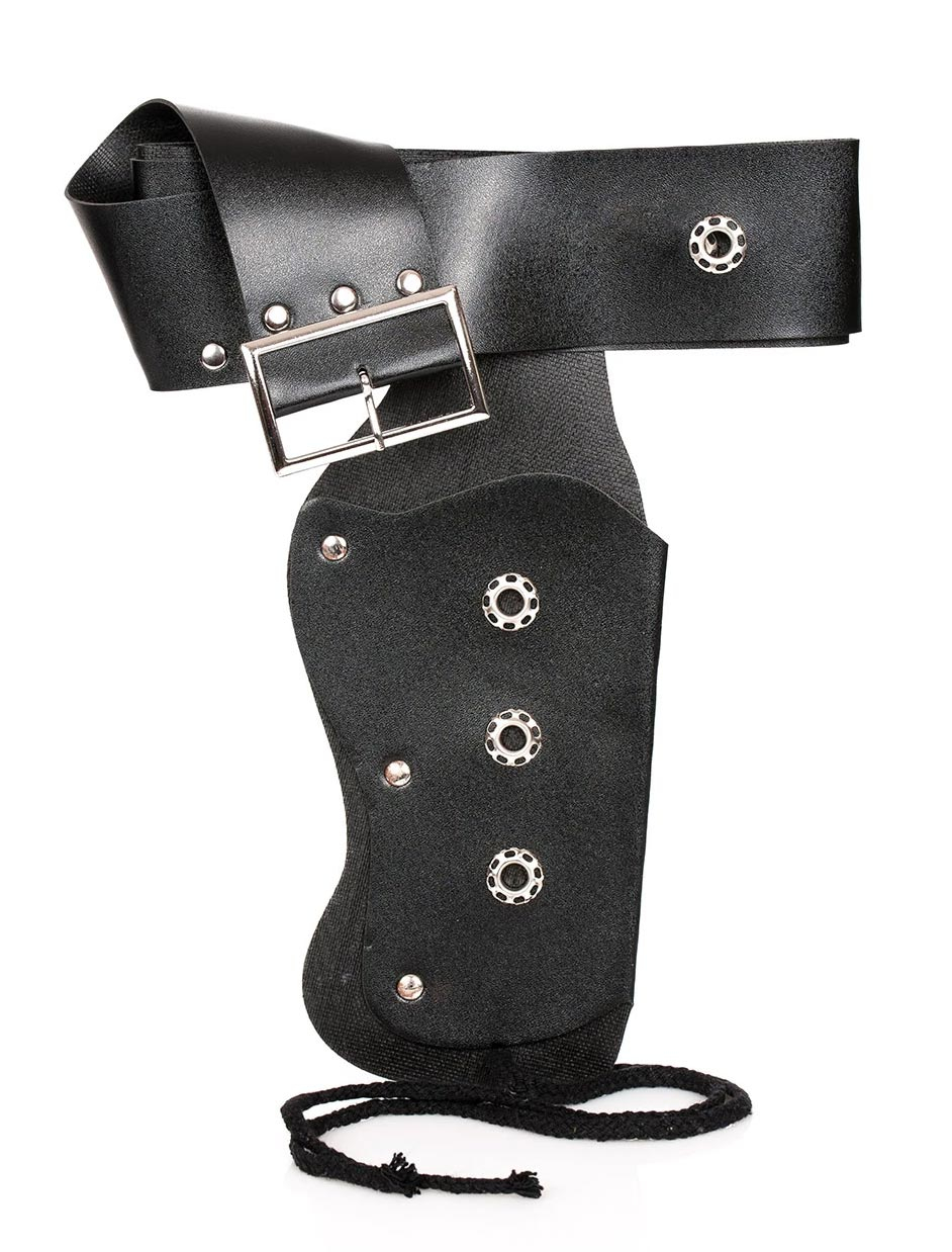 Kostümzubehör Cowboygürtel mit 1 Tasche schwarz