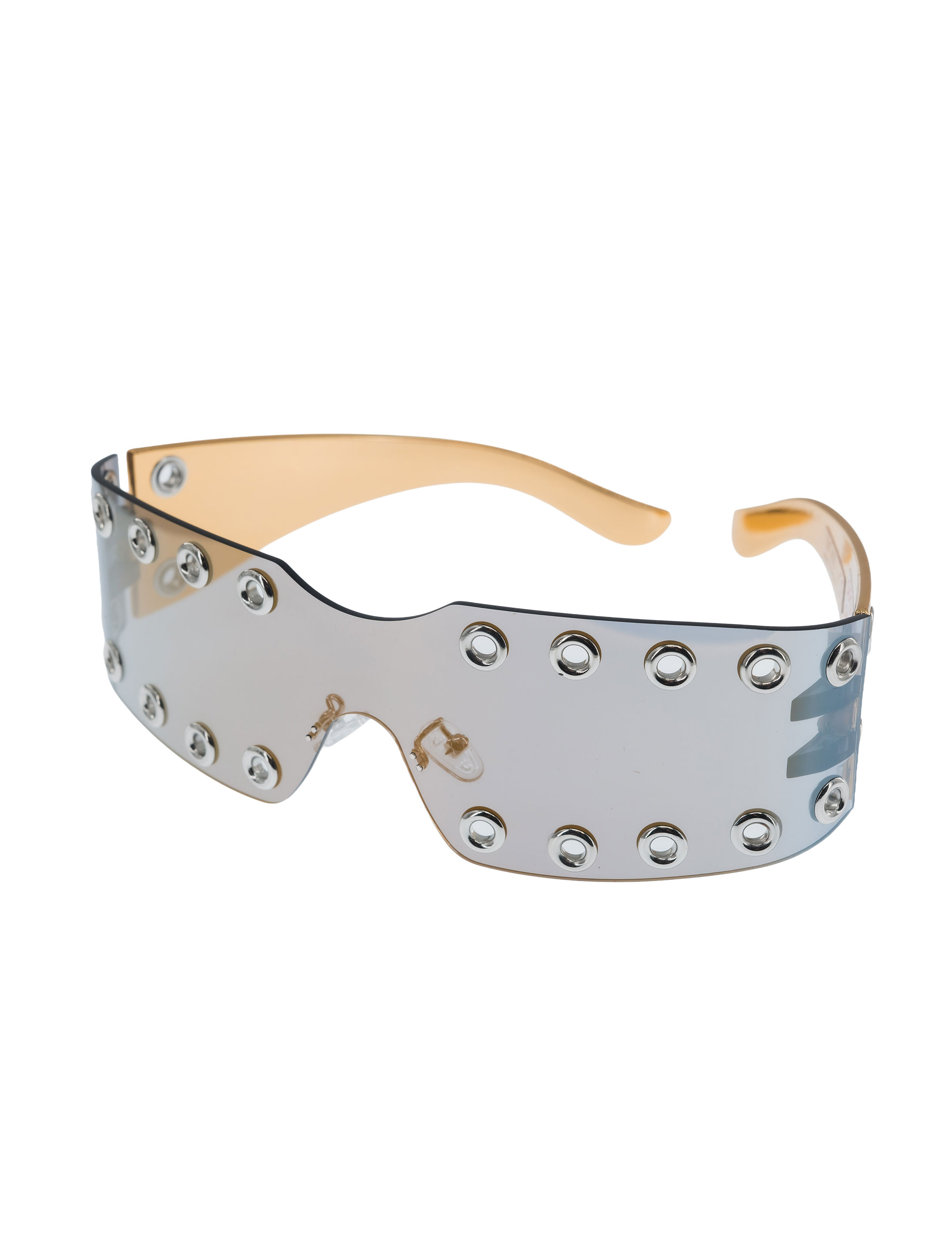 Kostümzubehör Brille mit Ösen schwarz/gold