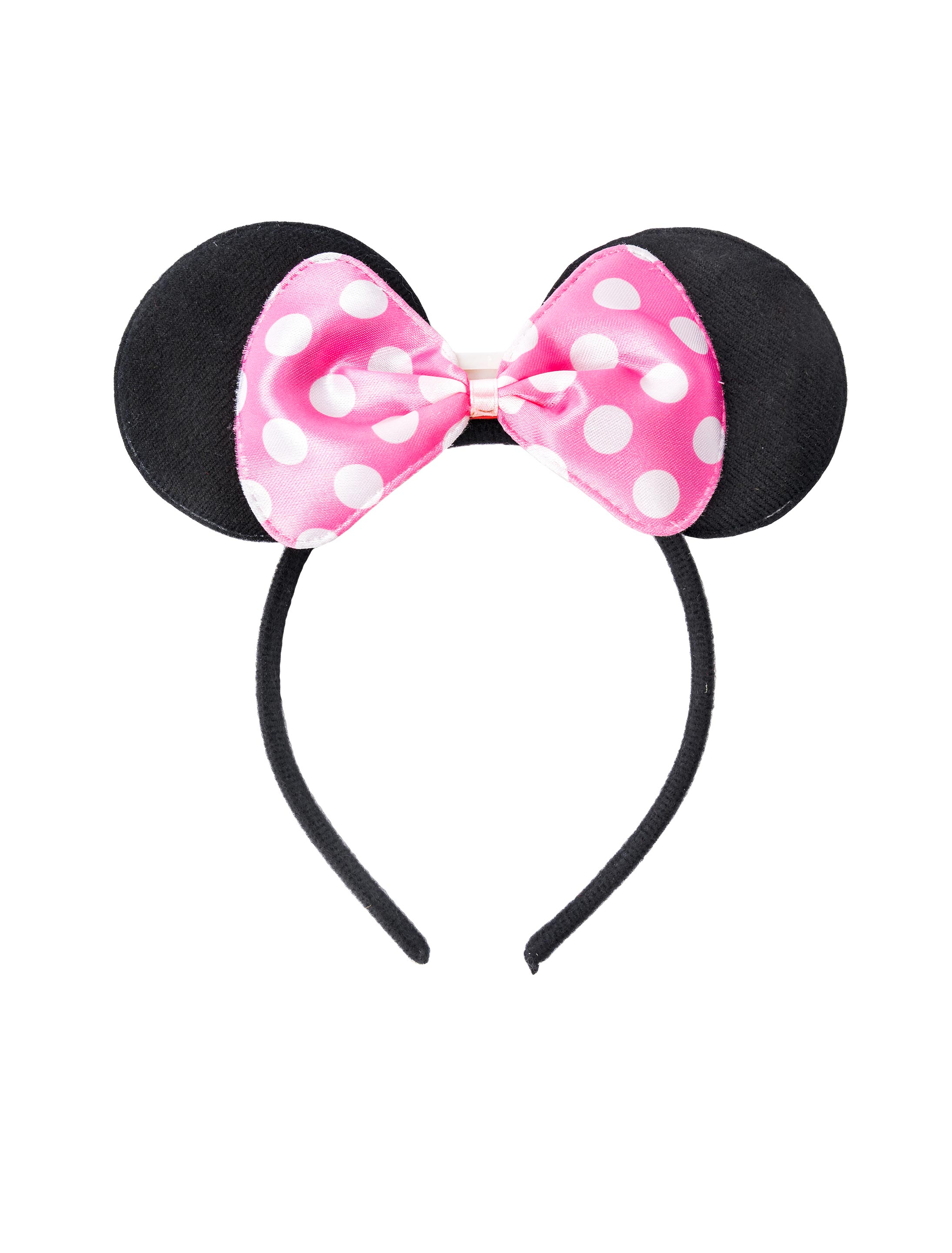 Kostümzubehör Haarreif Maus mit Schleife LED Farbe: schwarz/pink