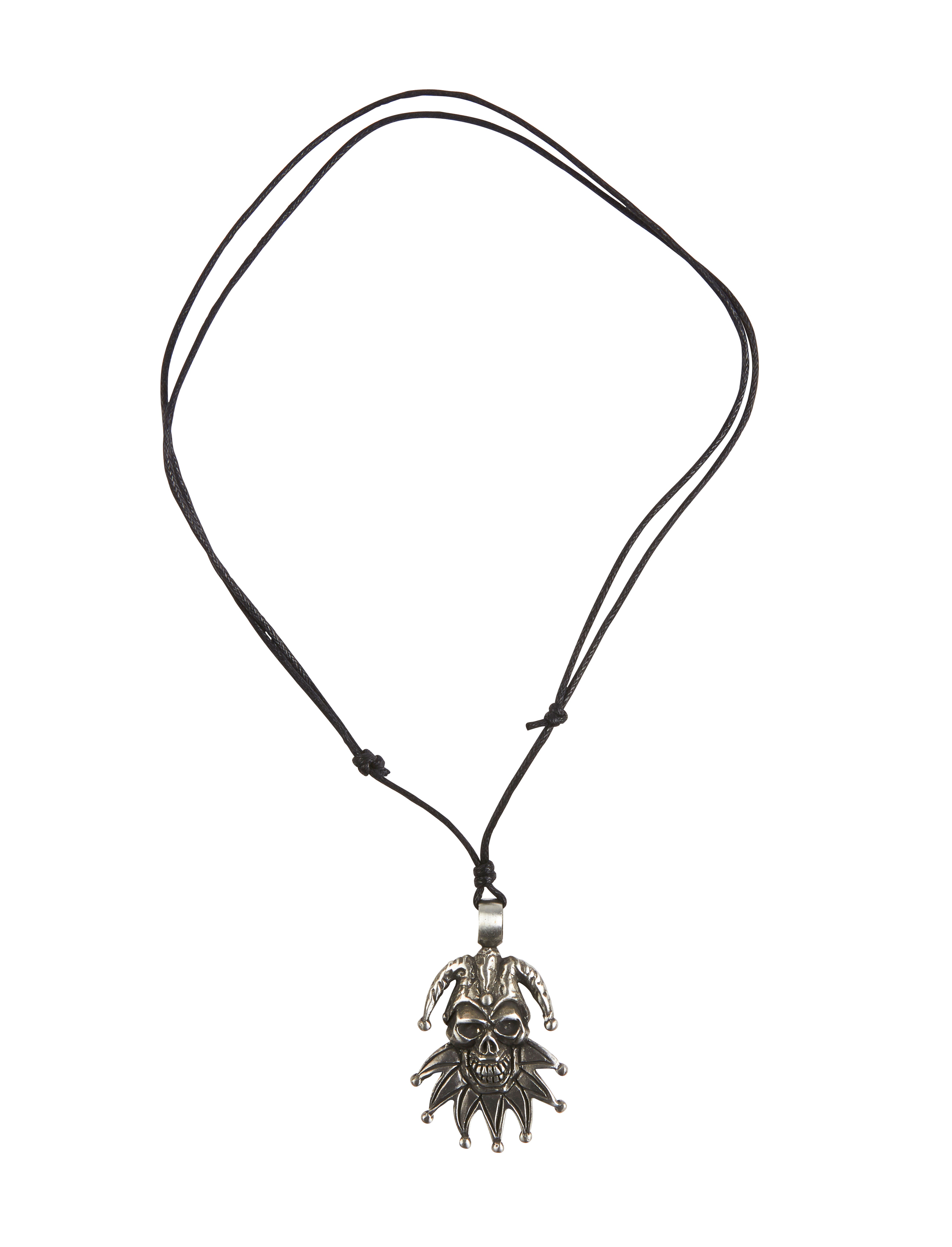 Kostümzubehör Halskette Totenkopf Joker Farbe: silber