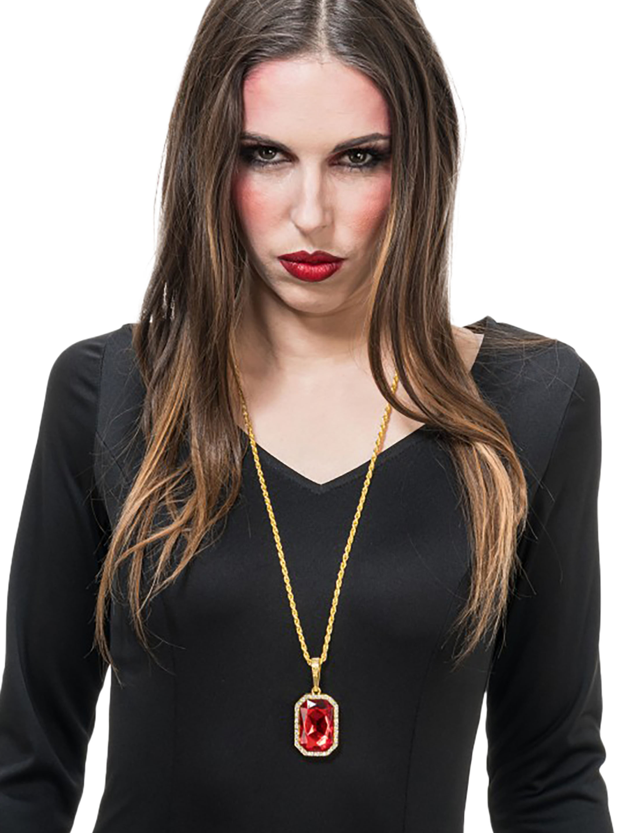Kostümzubehör Halskette Vampir rot/gold