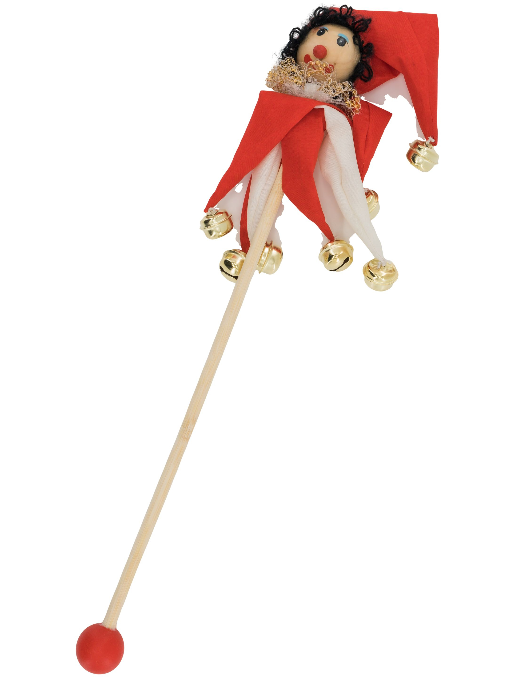 Kostümzubehör Narrenstab Clown weiß/rot