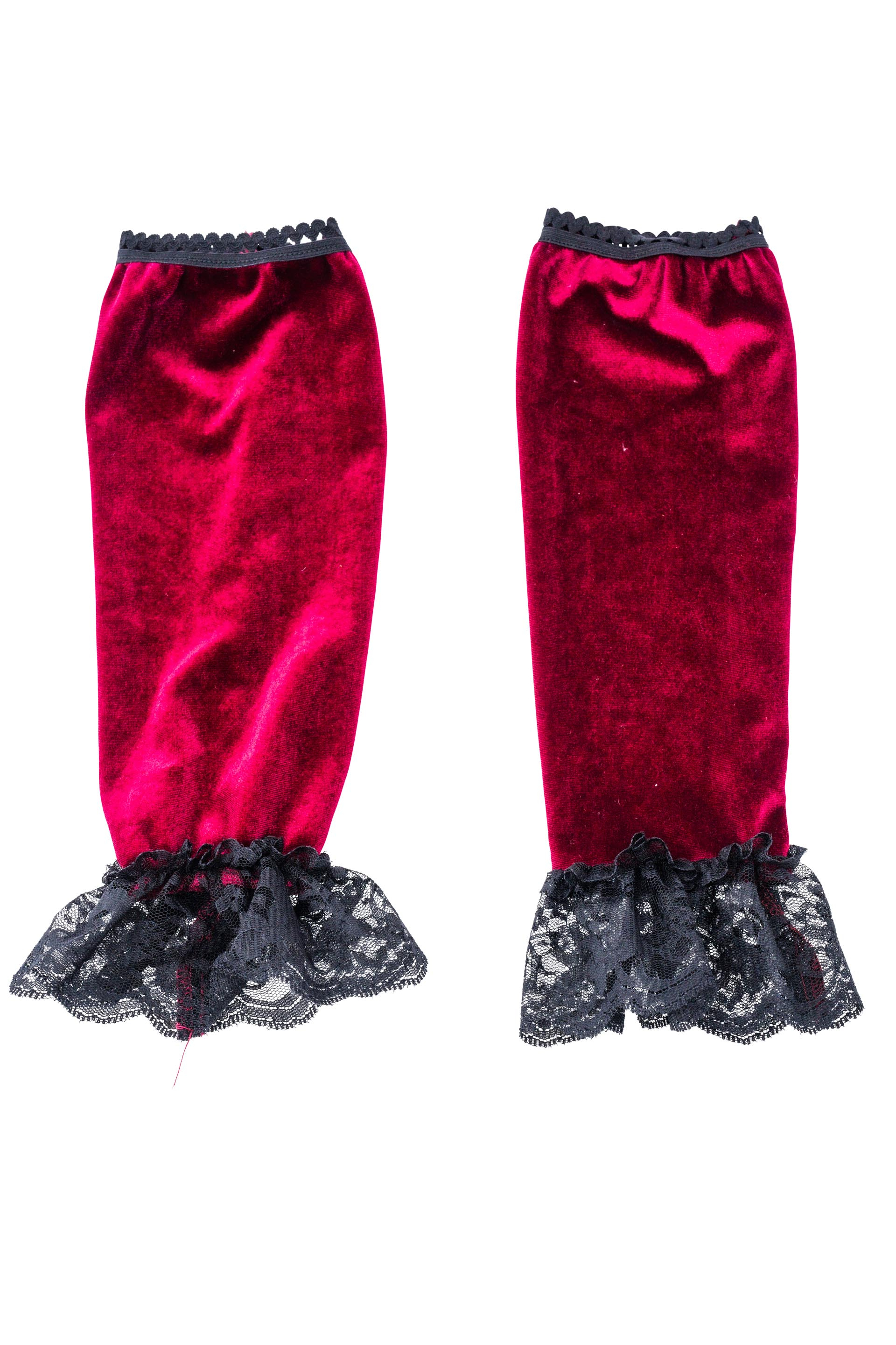 Kostümzubehör Stulpen mit Spitze weinrot one size