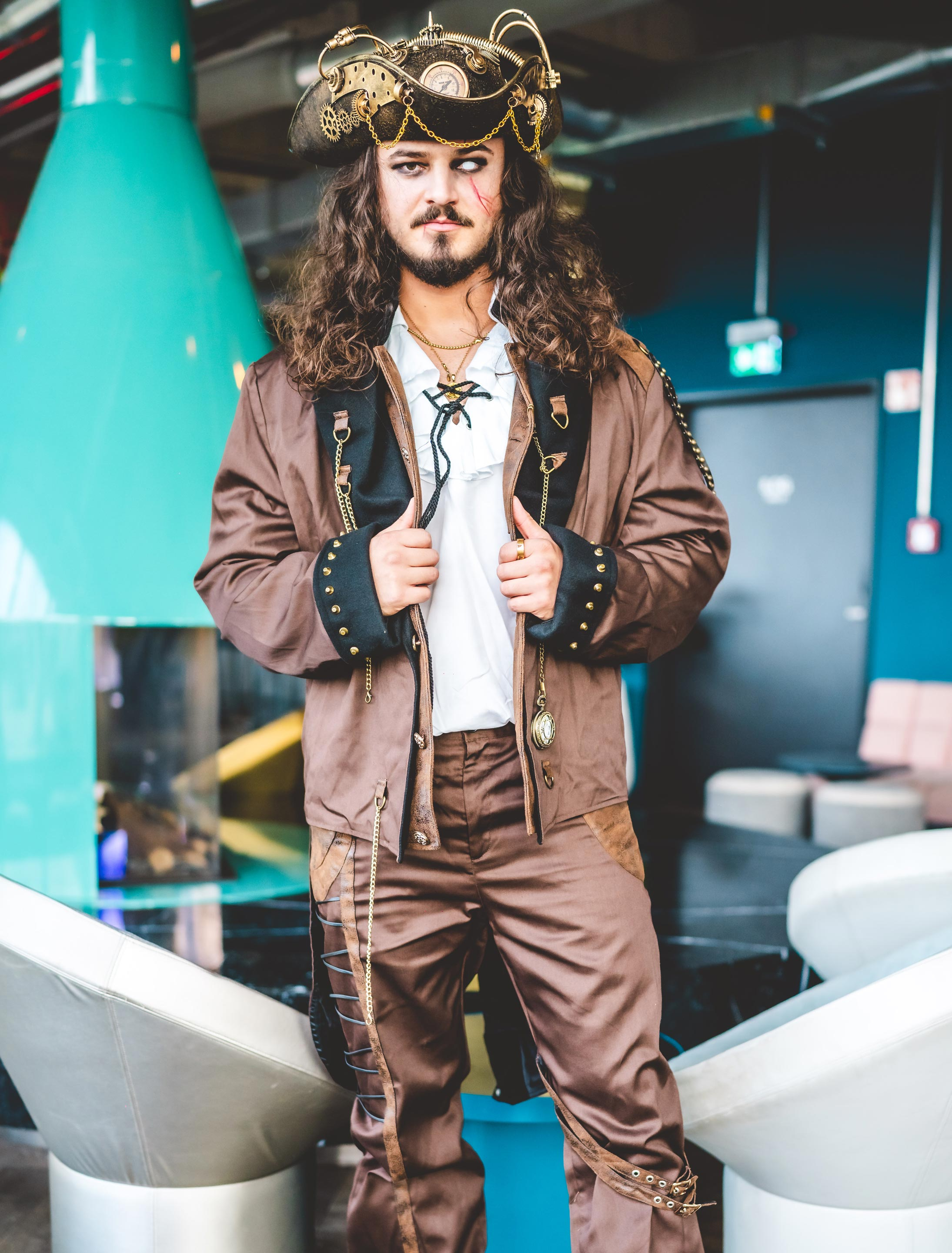 Jacke Steampunk Liam Herren braun 50