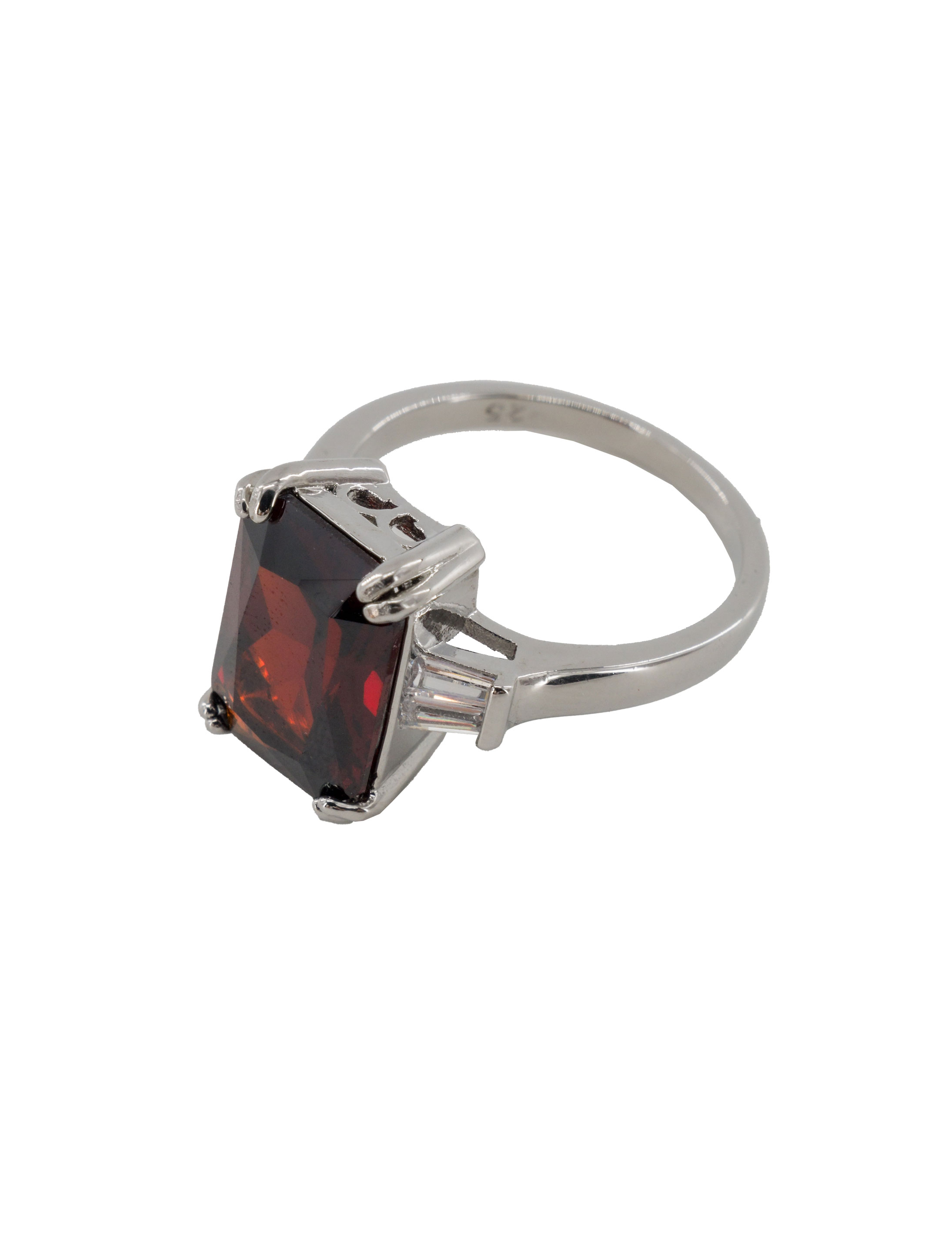 Kostümzubehör Ring mit Kristall rot