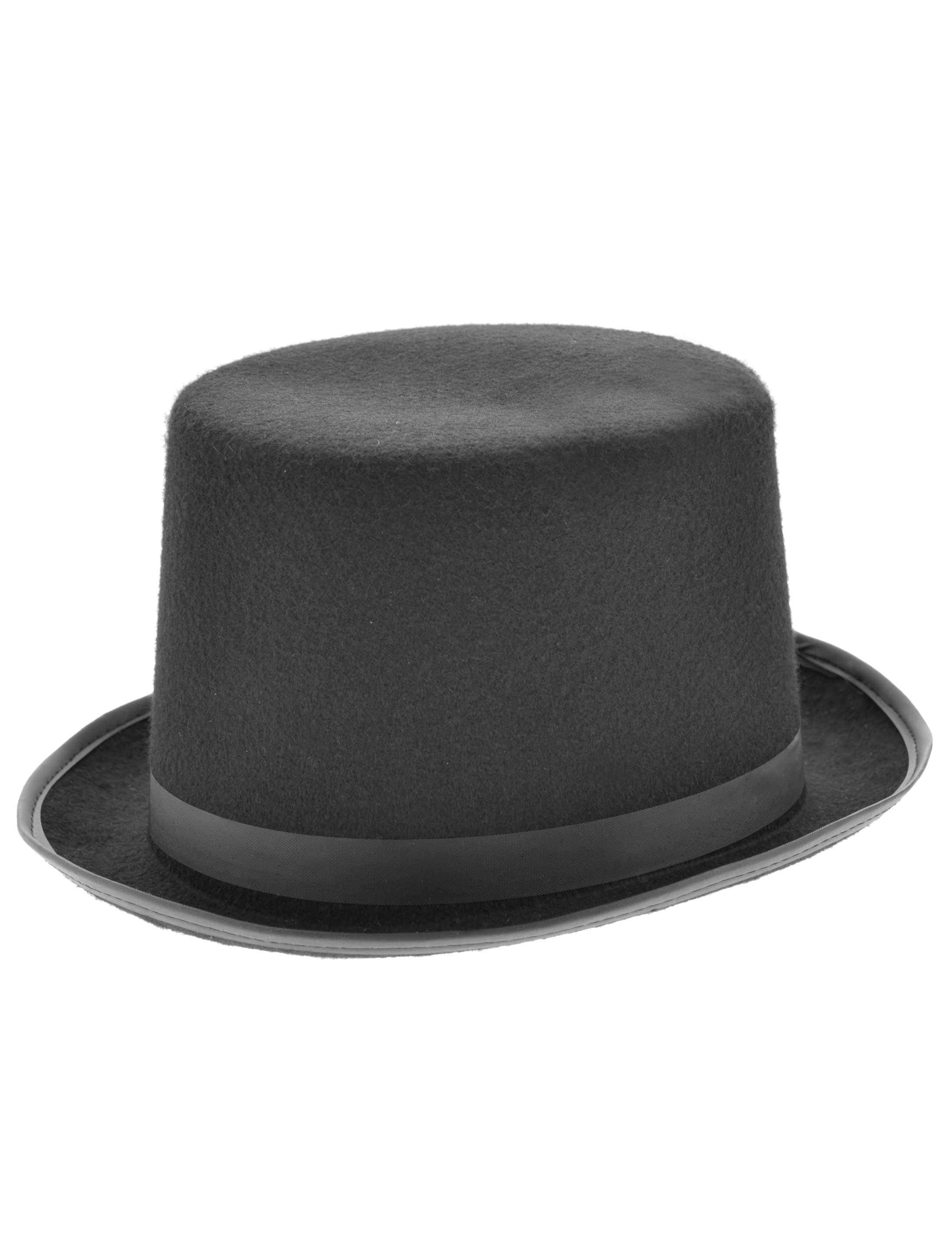 Kostümzubehör Zylinder Filz Herren schwarz 55