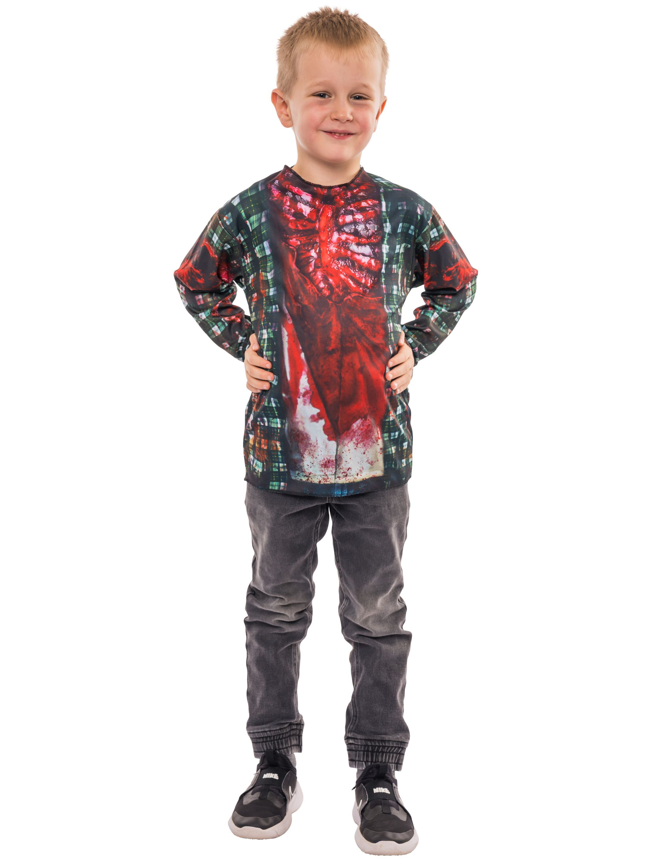 T-Shirt Kinder Zombie schwarz L