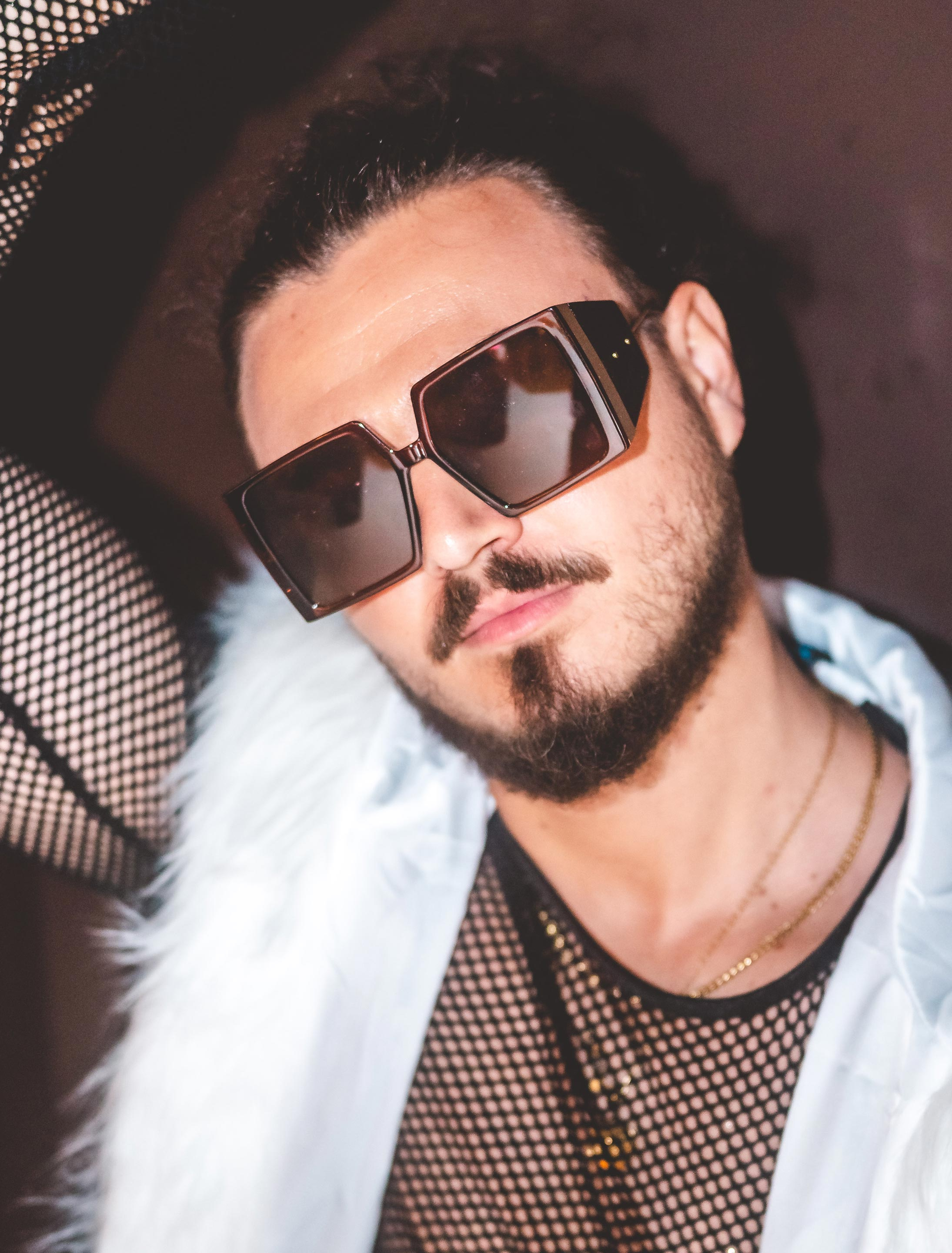 Kostümzubehör Brille große Gläser eckig braun