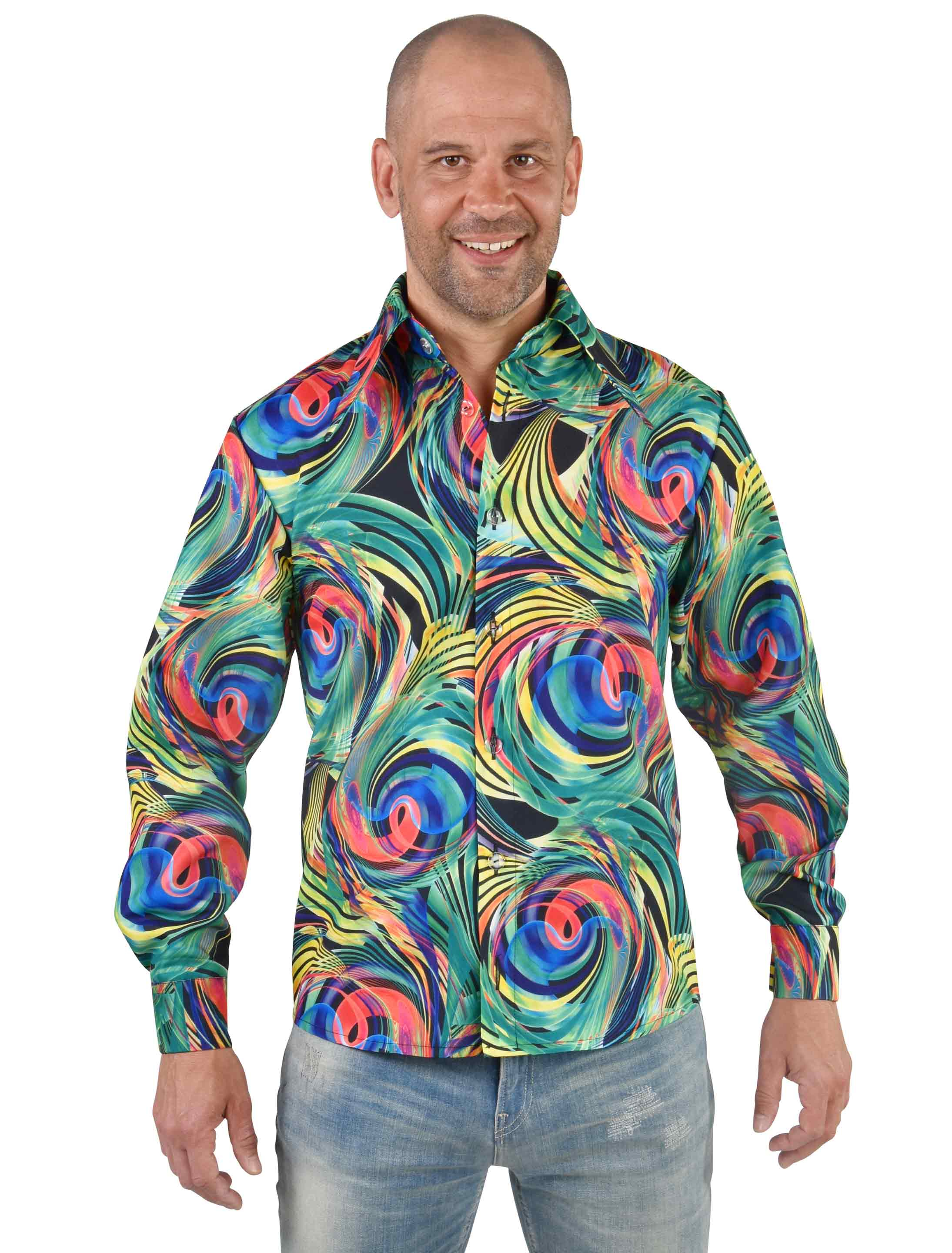 Hemd mit Kreisen Herren grün L