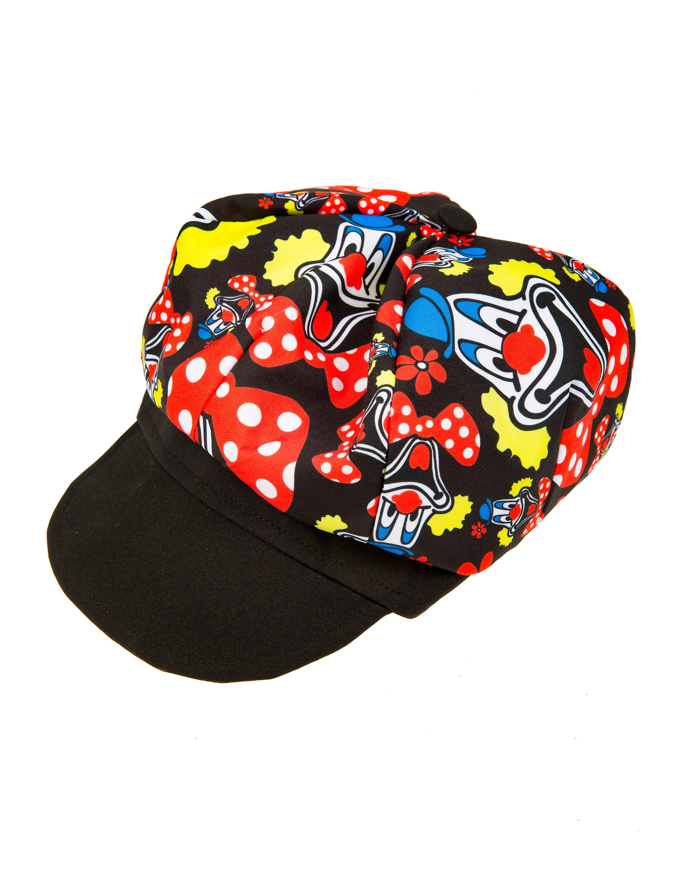 Kostümzubehör Kappe mit Deiters Clown-Muster schwarz
