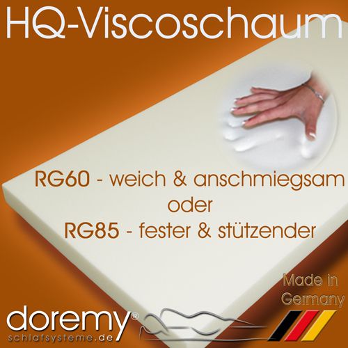 100%-Viscoschaum-Zuschnitt 140 x 200 cm 8 cm RG60 / SH1.8