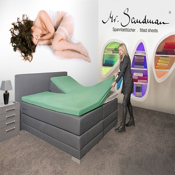 Spannbetttuch für Splitt-Topper,  Elastan Classic 180 x 200/220cm