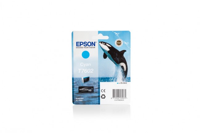 Original Epson Tinte T7602 C / C13T76024010 cyan für C13T76024010
