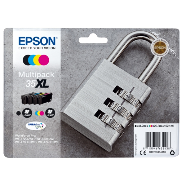 Original Epson Tinte 35XL BK C M Y / C13T35964010 gelb für C13T35964010