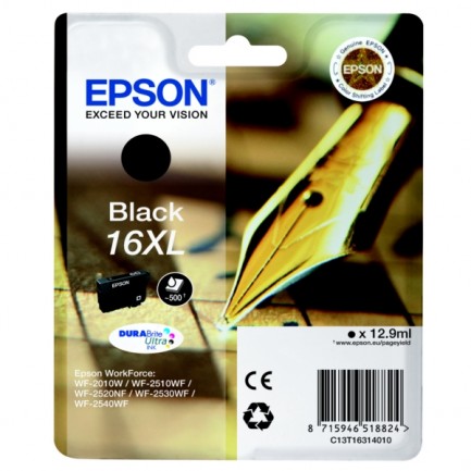Original Epson Tinte 16XL BK / C13T16314012 schwarz für C13T16314012