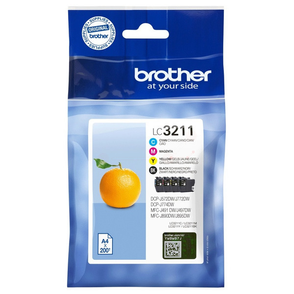 Original Brother Tinte LC-3211 VAL DR BK C M Y / LC-3211VALDR schwarz cyan magenta gelb für LC-3211VALDR