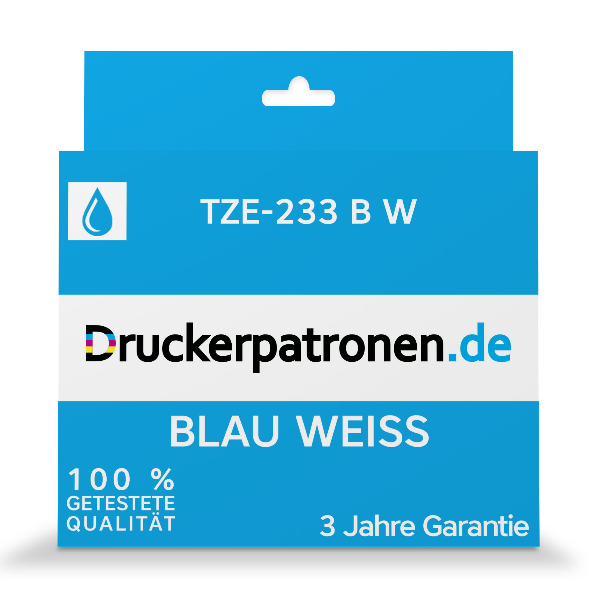 Kompatibel Brother TZE-233 B W / TZE-233 blau weiß für TZE-233