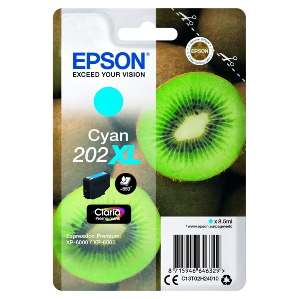 Original Epson Tinte 202XL C / C13T02H24010 cyan für C13T02H24010
