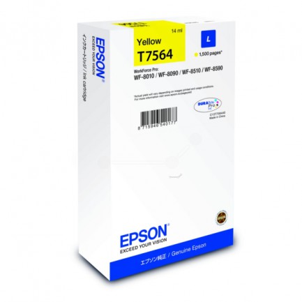 Original Epson Tinte T7564 Y / C13T756440 gelb für C13T756440