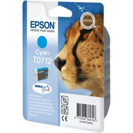 Original Epson Tinte T0712 C / C13T07124012 cyan für C13T07124012