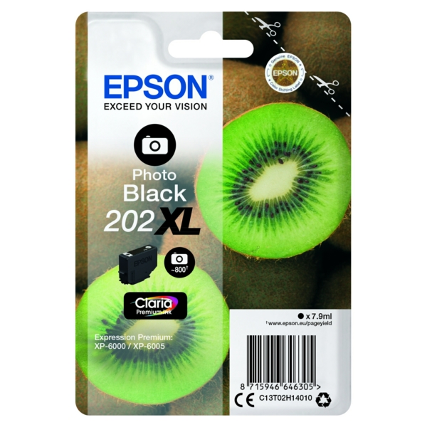 Original Epson Tinte 202XL FBK / C13T02H14010 foto schwarz für C13T02H14010