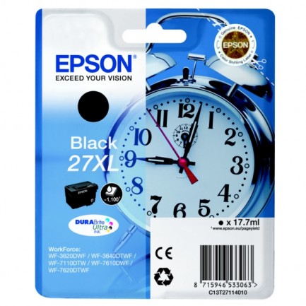 Original Epson Tinte 27XL BK / C13T27114012 schwarz für C13T27114012