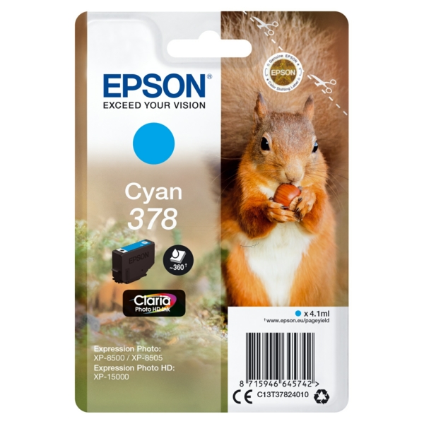 Original Epson Tinte 378 C / C13T37824010 cyan für C13T37824010