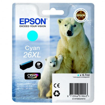 Original Epson Tinte 26XL C / C13T26324012 cyan für C13T26324012