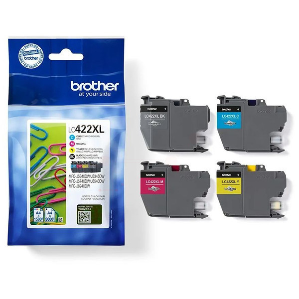 Original Brother Tinte LC-422 XL VAL BK C M Y / LC-422XLVAL gelb für LC-422XLVAL