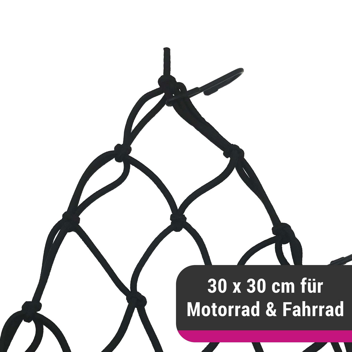 D&W elastisches Gep?cknetz f?r Motorrad oder Fahrrad 30 x 30 cm