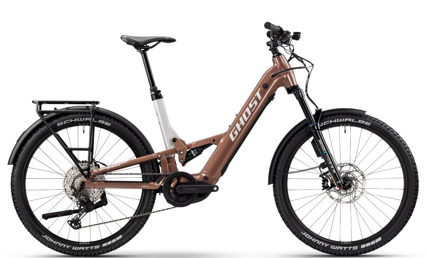 Ghost E-ASX ABS LOW EQ - 29/ 27,5 Zoll 800Wh 12K Fully-Tiefeinstieg - coffee tropic rose/coffee arctic dust - glossy