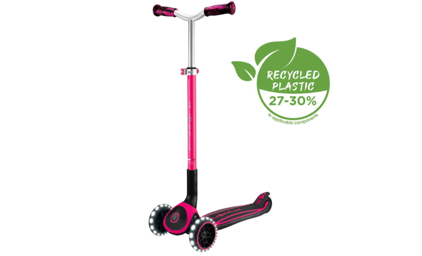 Globber ACE LIGHTS 3-Rad-Scooter für Kinder (von 4 bis 14 Jahren) - fuchsia pink