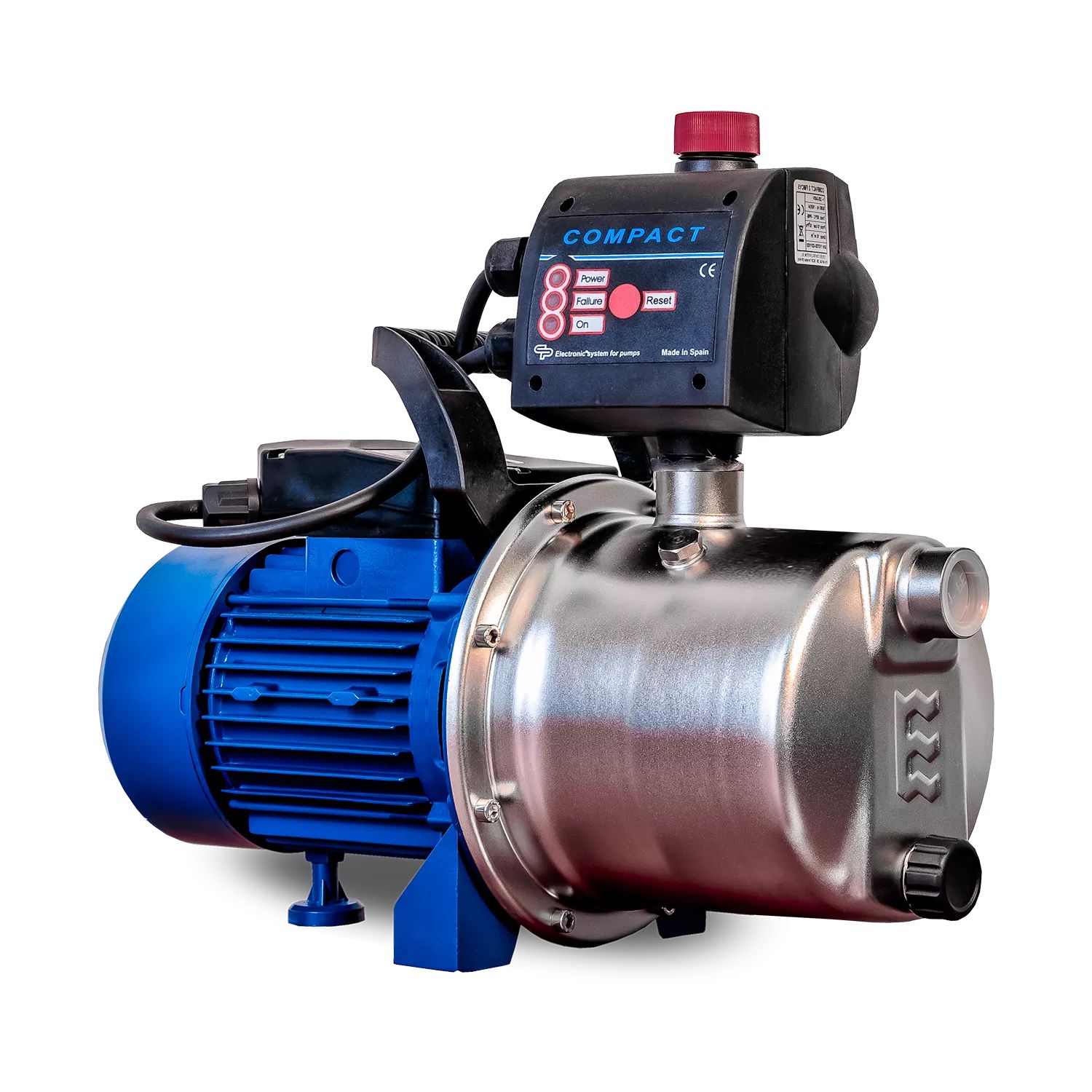 JPV 1500 INOX Automatic Garden pump, with INOX steel impeller and casing, 1500 W, 6.300 l/h, 4,8 bar