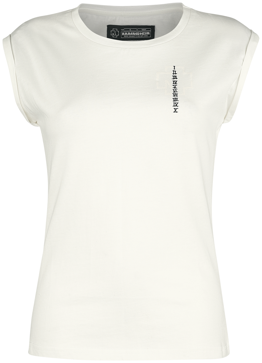 Rammstein T-Shirt - Sonne - S bis XXL - für Damen - Größe L - weiß - Lizenziertes Merchandise!